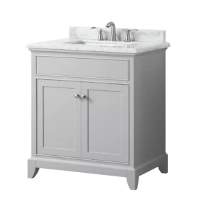 Aurora 31 in. Vanity with Carrara Marble Top