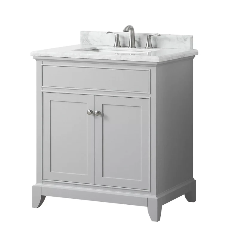 Aurora 31 in. Vanity with Carrara Marble Top
