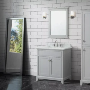 Aurora 31 in. Vanity with Carrara Marble Top