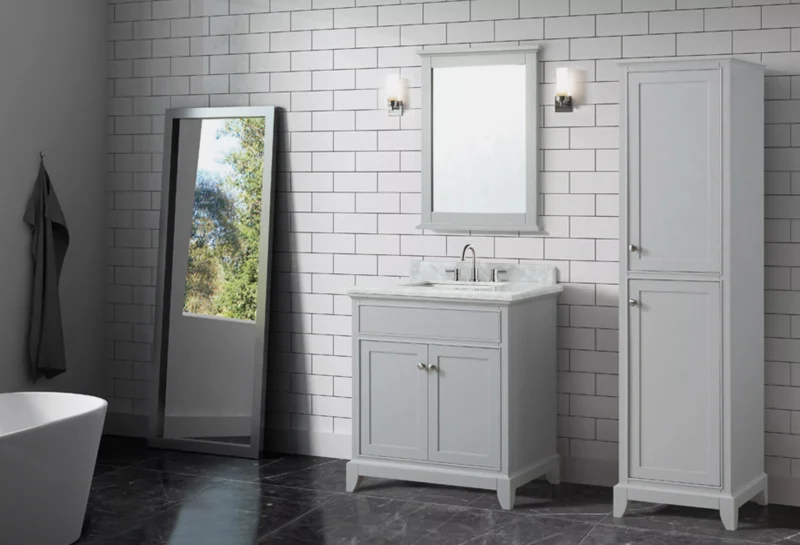 Aurora 31 in. Vanity with Carrara Marble Top