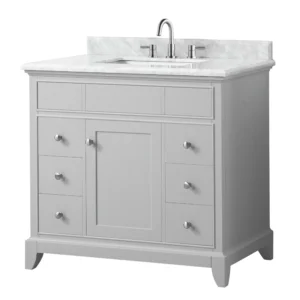 Aurora 37 in. Vanity with Carrara Marble Top