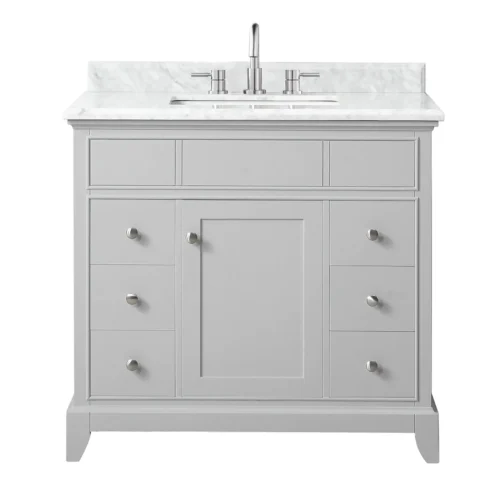 Aurora 37 in. Vanity with Carrara Marble Top