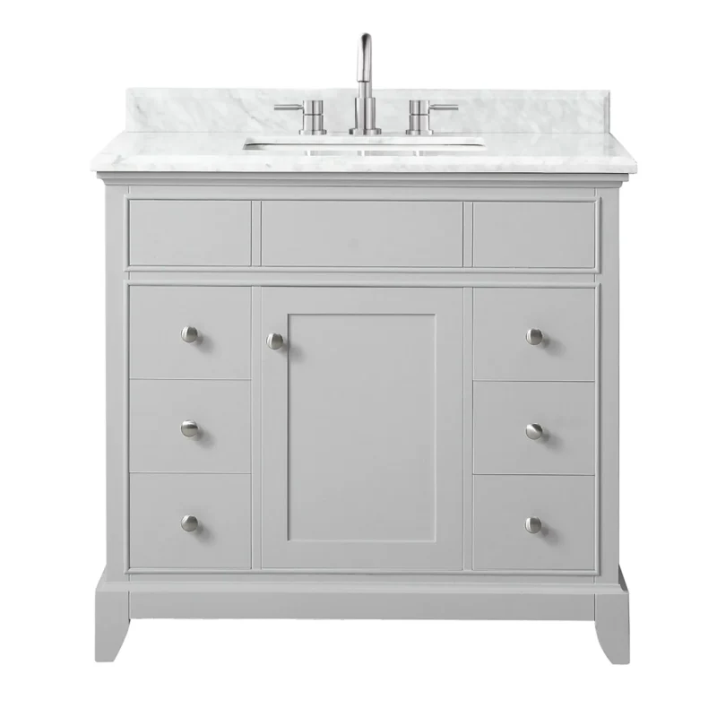 Aurora 37 in. Vanity with Carrara Marble Top