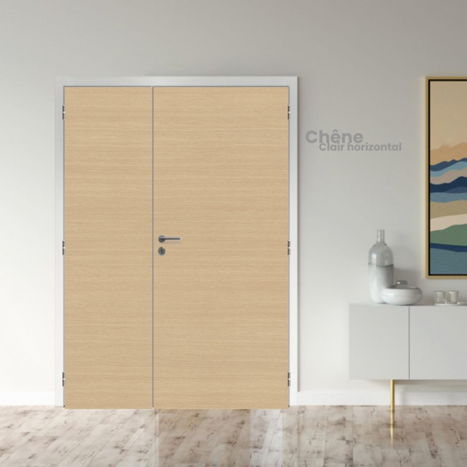 Bloc porte bois 2 vantaux tertiaire