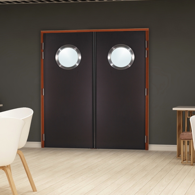 Bloc porte bois va-et-vient 2 vantaux