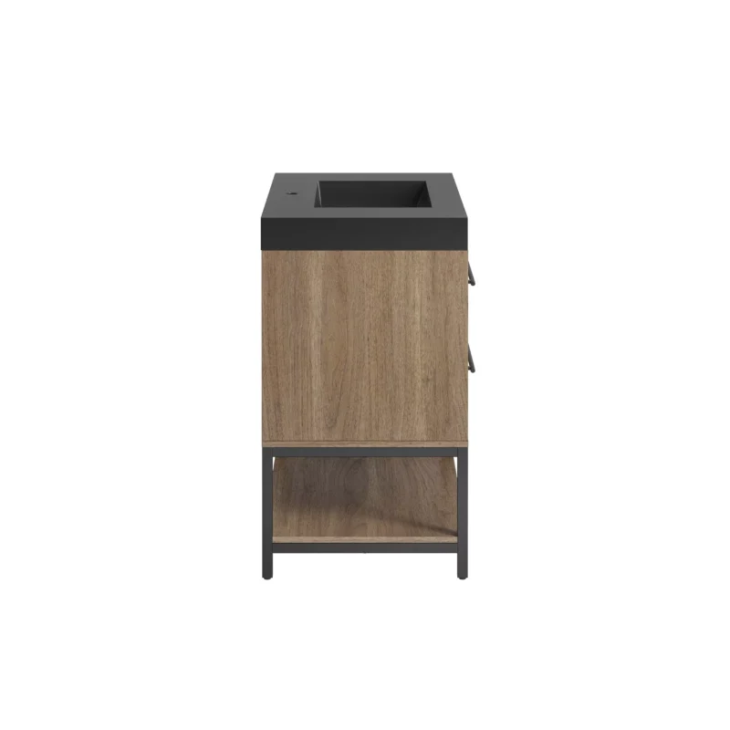 Brookwood 36 in. Natural Brown Vanity with Engineered Stone Top