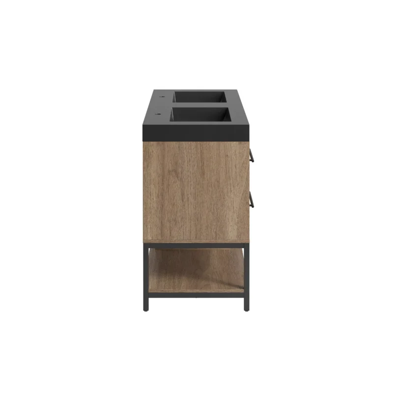 Brookwood 60 in. Natural Brown Vanity with Engineered Stone Top