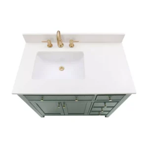 Dylan 37 in. Smoke Green Vanity with Quartz Top