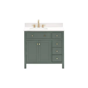 Dylan 37 in. Smoke Green Vanity with Quartz Top