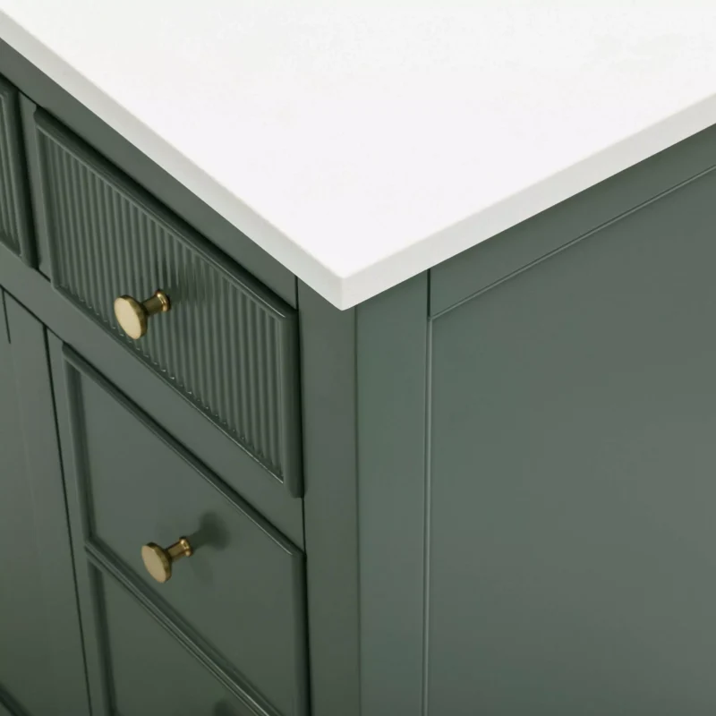 Dylan 37 in. Smoke Green Vanity with Quartz Top