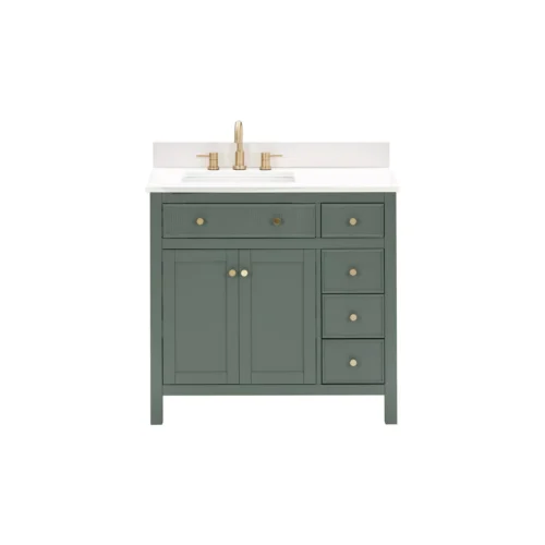 Dylan 37 in. Smoke Green Vanity with Quartz Top