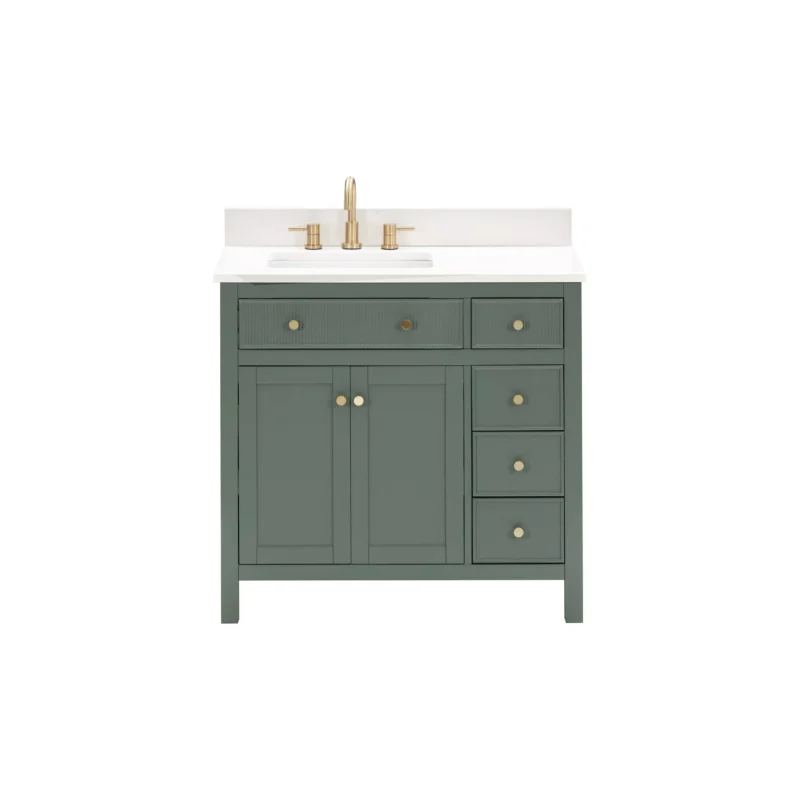Dylan 37 in. Smoke Green Vanity with Quartz Top