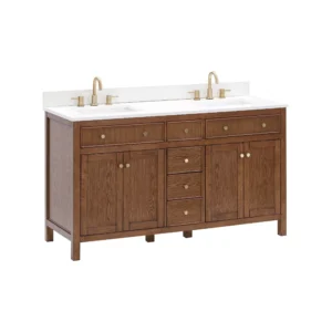 Dylan 61 in. Cinnamon Vanity with Quartz Top
