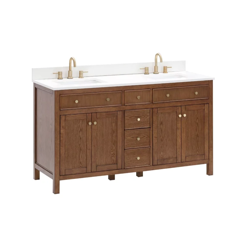 Dylan 61 in. Cinnamon Vanity with Quartz Top