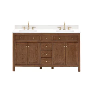 Dylan 61 in. Cinnamon Vanity with Quartz Top