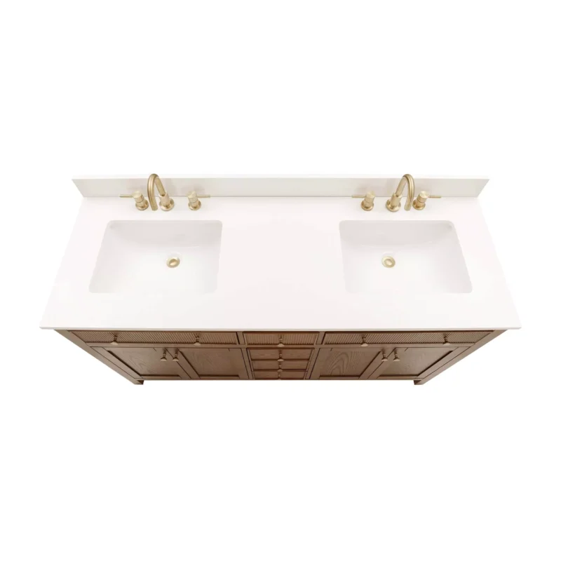 Dylan 61 in. Cinnamon Vanity with Quartz Top