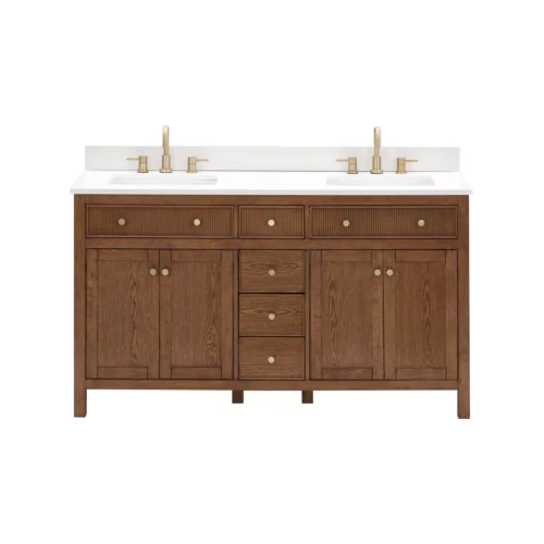 Dylan 61 in. Cinnamon Vanity with Quartz Top