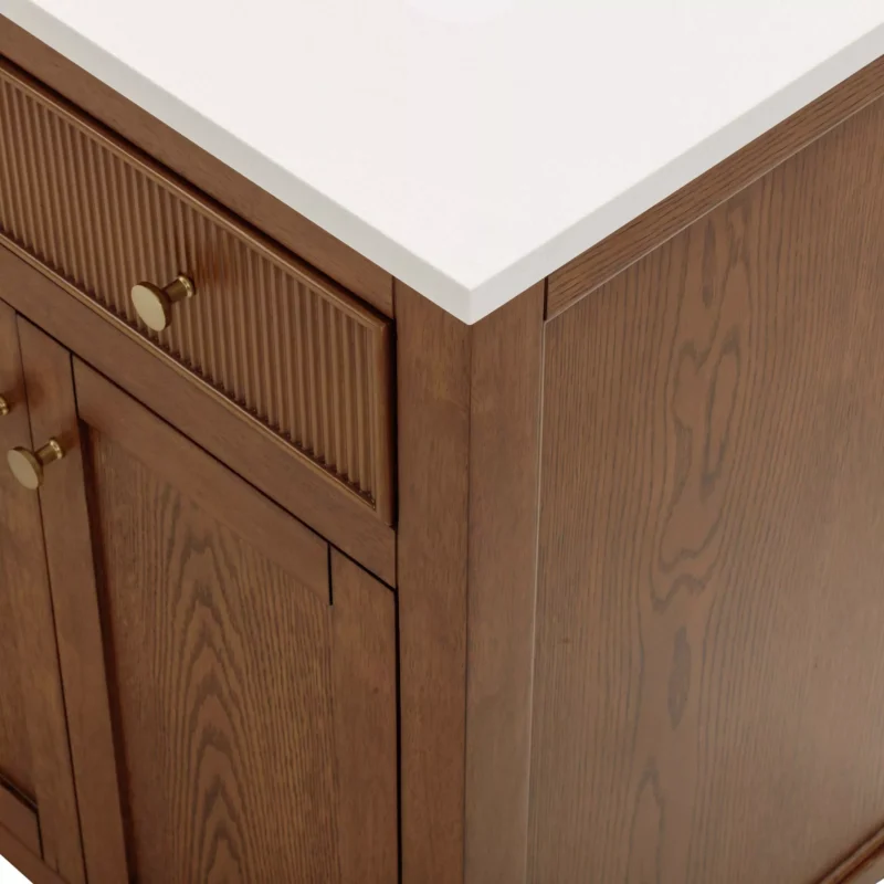 Dylan 61 in. Cinnamon Vanity with Quartz Top