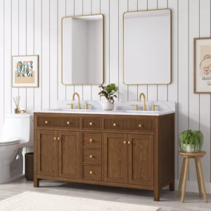 Dylan 61 in. Cinnamon Vanity with Quartz Top