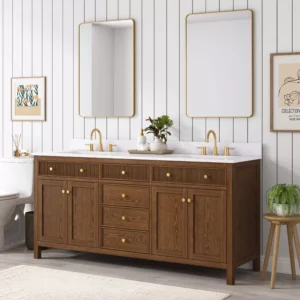 Dylan 73 in. Cinnamon Vanity with Quartz Top