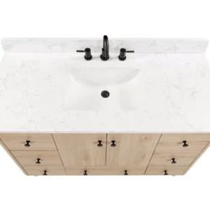 Leyah 49 in. Oak Finish Vanity with Engineered Stone Top