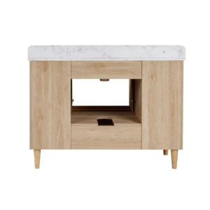 Leyah 49 in. Oak Finish Vanity with Engineered Stone Top