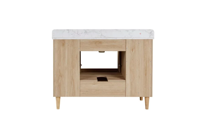 Leyah 49 in. Oak Finish Vanity with Engineered Stone Top
