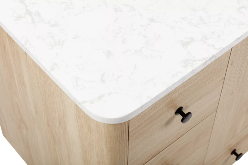 Leyah 49 in. Oak Finish Vanity with Engineered Stone Top