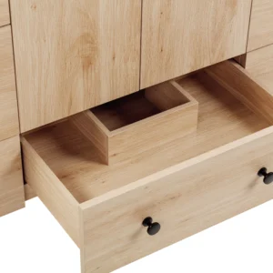 Leyah 49 in. Oak Finish Vanity with Engineered Stone Top