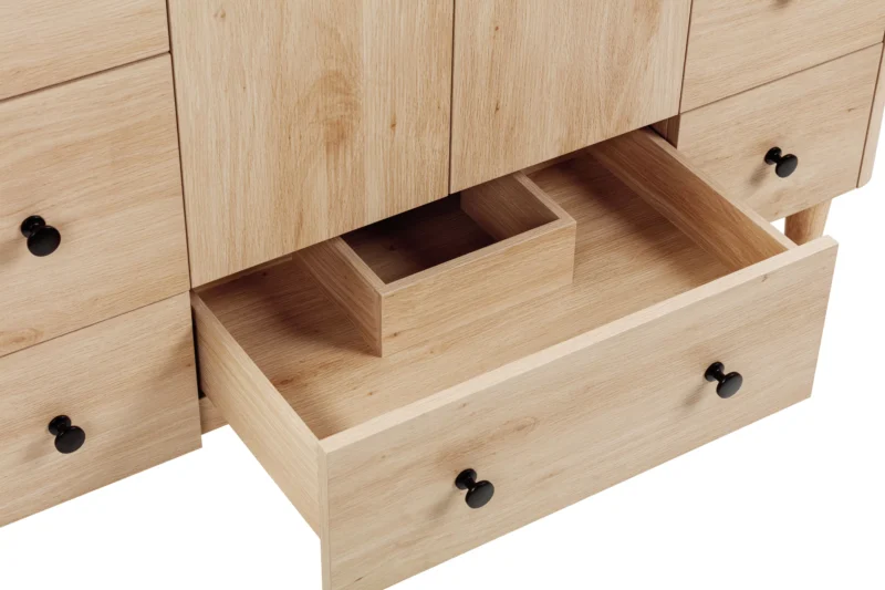 Leyah 49 in. Oak Finish Vanity with Engineered Stone Top