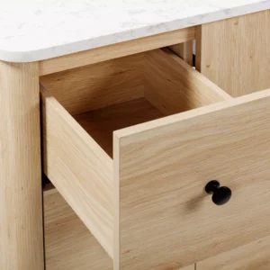 Leyah 49 in. Oak Finish Vanity with Engineered Stone Top