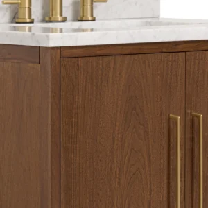 Mina 31 in. Walnut Vanity with Carrara Marble Top