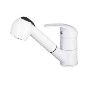 Mitigeur évier à douchette POLA blanc