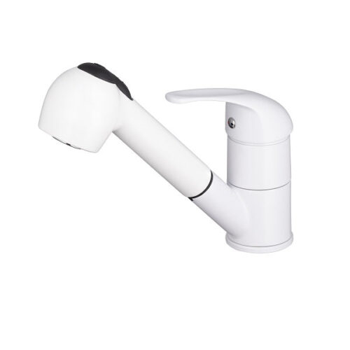 Mitigeur évier à douchette POLA blanc