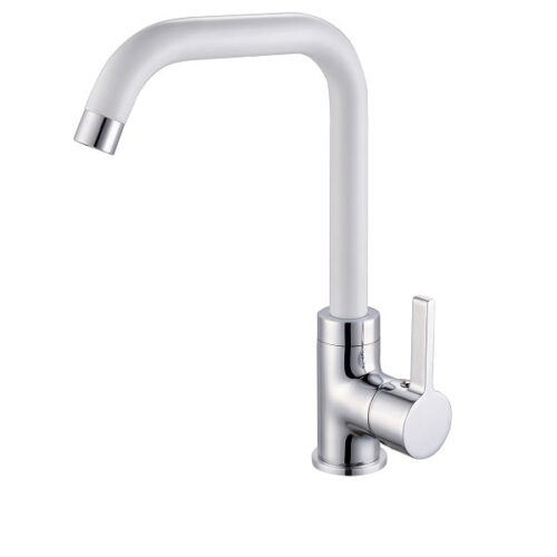 Mitigeur évier bec haut L COLORADO chromé/blanc