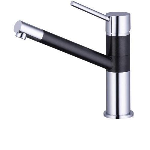 Mitigeur évier chromé / noir LERIDANE