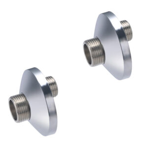 Paire de raccords excentrés 10 mm mâle 15x21 mâle 20x27 + rosaces chromées