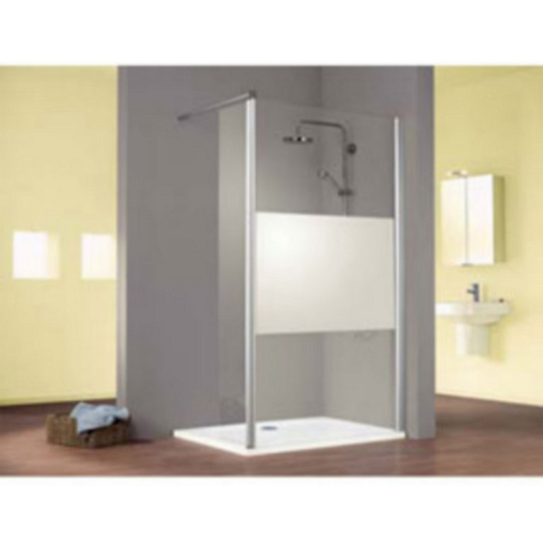 Paroi de douche avec volet pivotant l.120 + 35 cm, verre dépoli, Schulte MasterClass